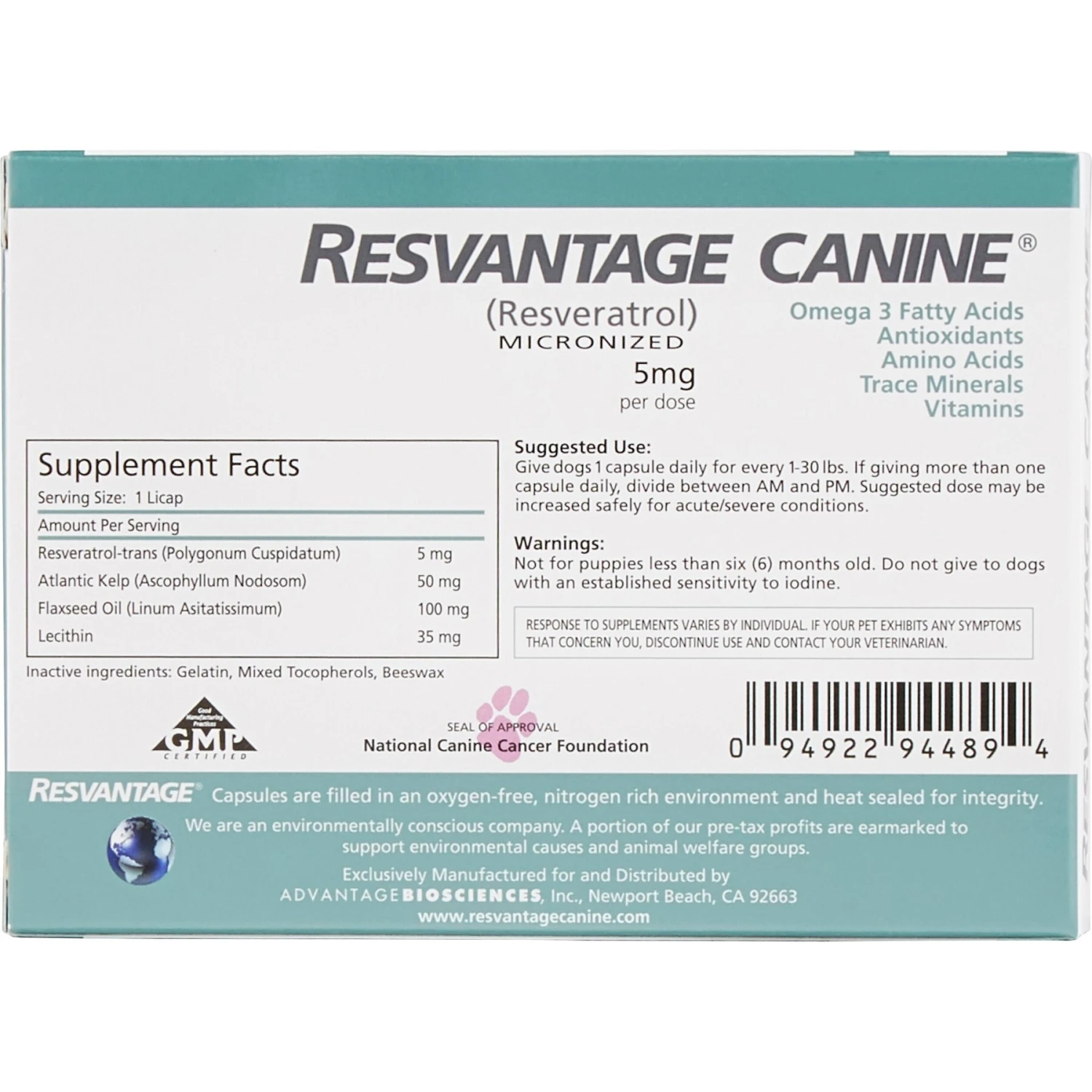 Resvantage Canine Longevity Dog Supplement 2 Resvantage Canine Longevity Dog Supplement - Image 2