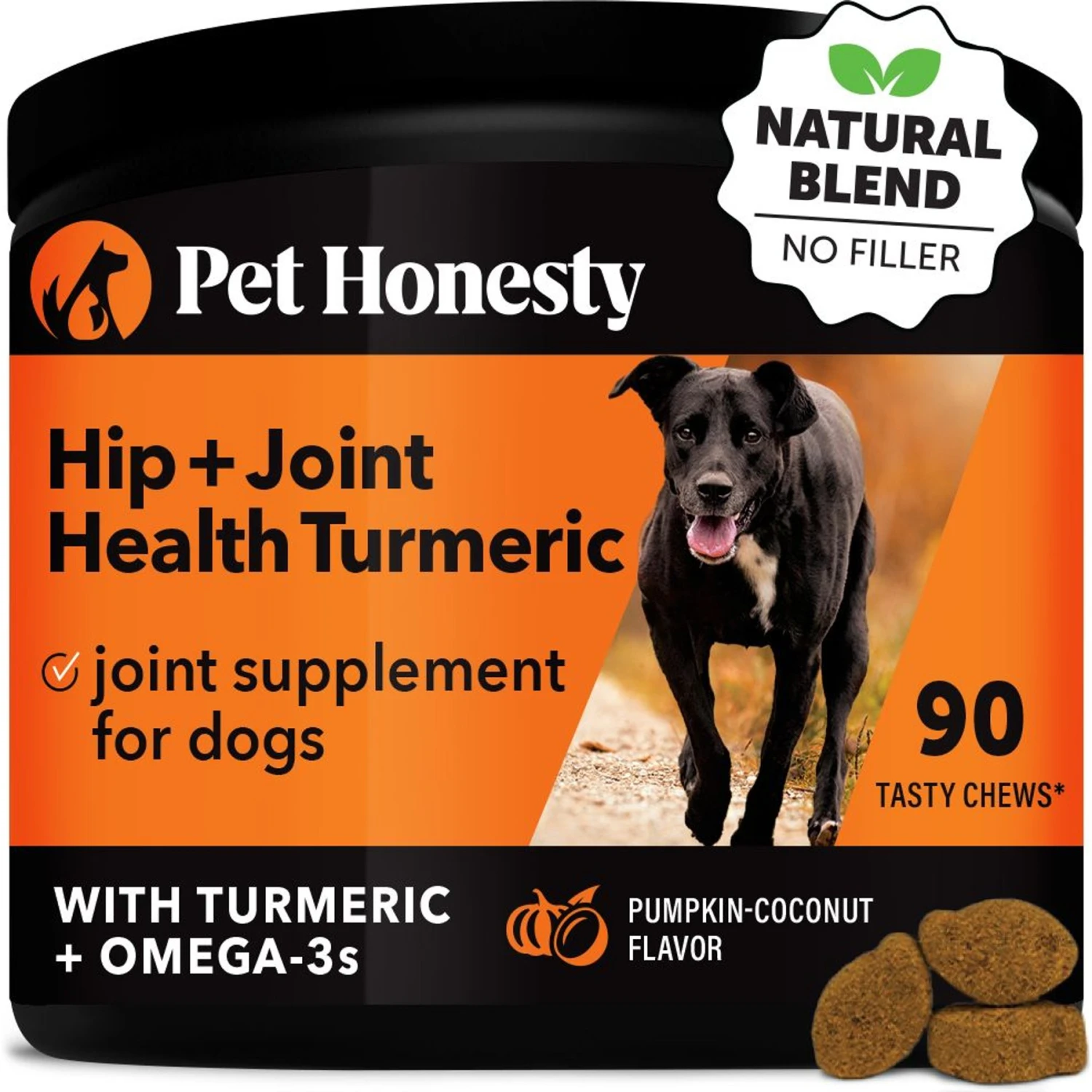 PetHonesty Hip + Joint Health Turmeric Pumpkin & Coconut Flavored Soft Chews Joint Supplement For Dogs 1 PetHonesty Hip + Joint Health Turmeric Pumpkin & Coconut Flavored Soft Chews Joint Supplement For Dogs