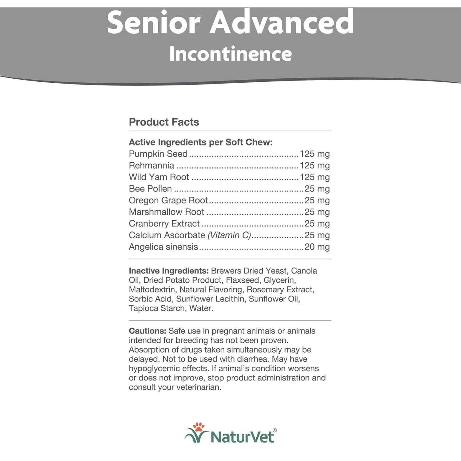 NaturVet Senior Advanced Incontinence With Non-GMO Ingredients Dog Supplement 4 NaturVet Senior Advanced Incontinence With Non-GMO Ingredients Dog Supplement - Image 4