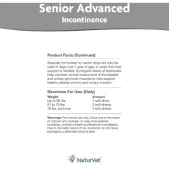 NaturVet Senior Advanced Incontinence With Non-GMO Ingredients Dog Supplement 9 NaturVet Senior Advanced Incontinence With Non-GMO Ingredients Dog Supplement -Pet Wellness 216647 PT4. AC SS1800 V1677269485