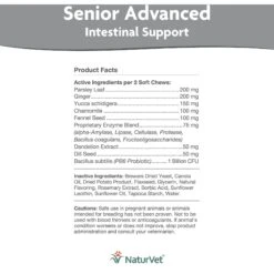 NaturVet Senior Advanced Intestinal Support With Non-GMO Ingredients Dog Supplement 8 NaturVet Senior Advanced Intestinal Support With Non-GMO Ingredients Dog Supplement -Pet Wellness 216653 PT3. AC SS1800 V1677269483