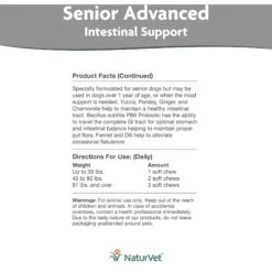 NaturVet Senior Advanced Intestinal Support With Non-GMO Ingredients Dog Supplement 9 NaturVet Senior Advanced Intestinal Support With Non-GMO Ingredients Dog Supplement -Pet Wellness 216653 PT4. AC SS1800 V1677269485