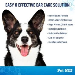 Pet MD Advanced Dog & Cat Ear Cleaner Wipes, 100 Count -Pet Wellness 217820 PT4. AC SS1800 V1659886714