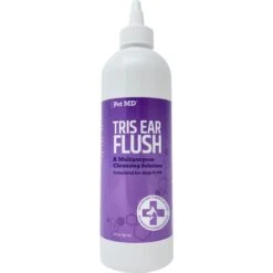 Pet MD Tris Flush Dog & Cat Ear Cleaner, 12-oz Bottle