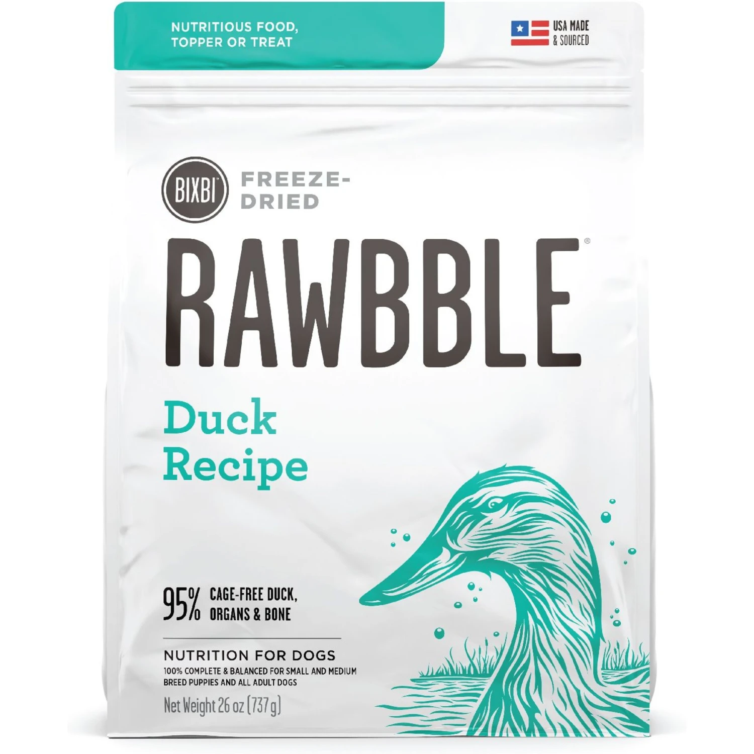 BIXBI Rawbble Duck Recipe Grain-Free Freeze-Dried Dog Food 1 BIXBI Rawbble Duck Recipe Grain-Free Freeze-Dried Dog Food