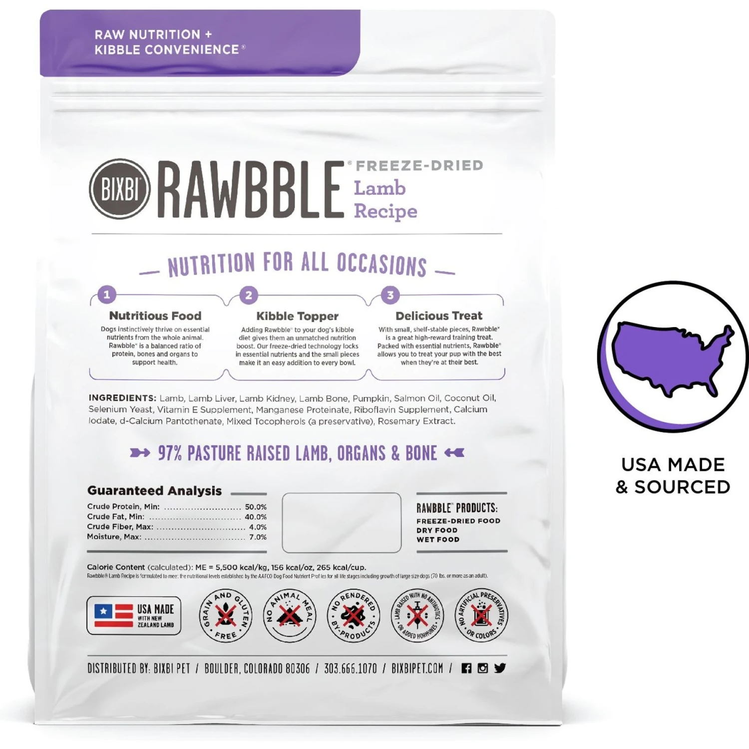BIXBI Rawbble Lamb Recipe Grain-Free Freeze-Dried Dog Food 2 BIXBI Rawbble Lamb Recipe Grain-Free Freeze-Dried Dog Food - Image 2