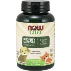 NOW Pets Kidney Support Dog & Cat Supplement, 4.2-oz Bottle