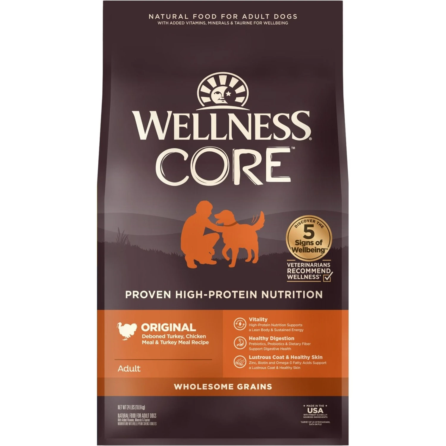 Wellness CORE Wholesome Grains Original Recipe High Protein Dry Dog Food 1 Wellness CORE Wholesome Grains Original Recipe High Protein Dry Dog Food