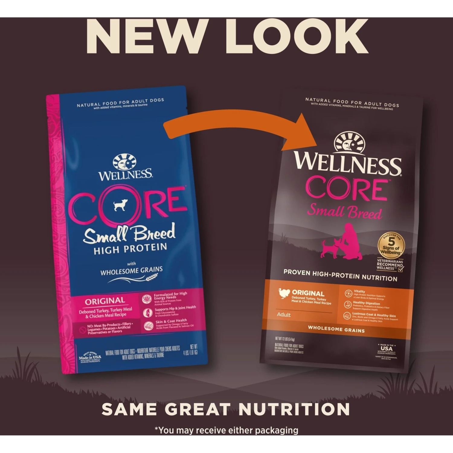 Wellness CORE Wholesome Grains Small Breed Original Recipe High Protein Dry Dog Food 2 Wellness CORE Wholesome Grains Small Breed Original Recipe High Protein Dry Dog Food - Image 2