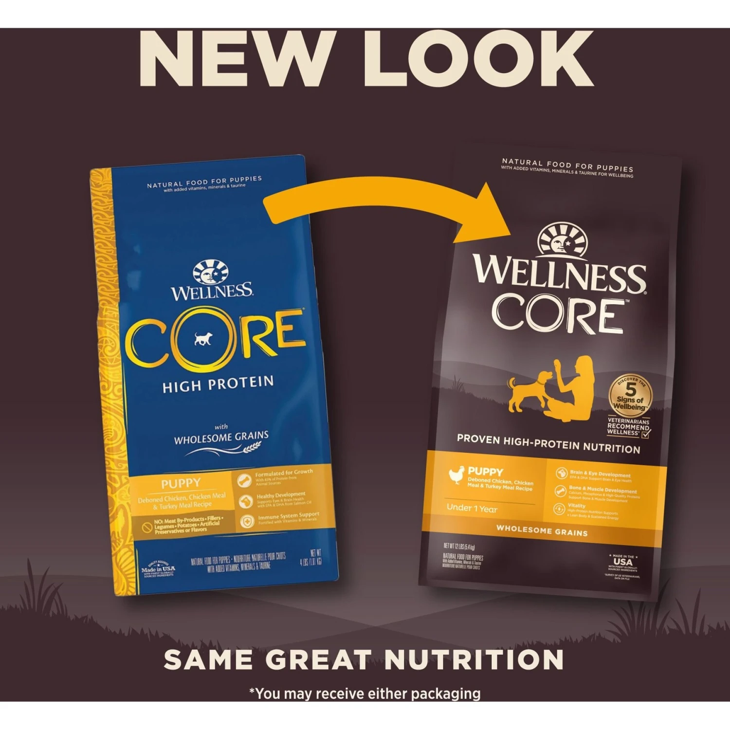 Wellness CORE Wholesome Grains Puppy High Protein Dry Dog Food 2 Wellness CORE Wholesome Grains Puppy High Protein Dry Dog Food - Image 2