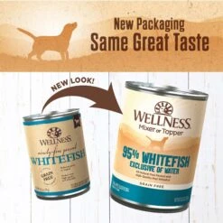Wellness 95% Whitefish Natural Grain-Free Wet Dog Food Topper, 13.2-oz Can, Case Of 12 -Pet Wellness 222332 PT2. AC SS1800 V1657656280