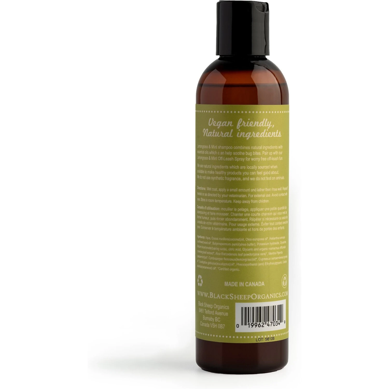 Black Sheep Organics Lemongrass & Mint Scent Dog Shampoo, 8-oz Bottle 2 Black Sheep Organics Lemongrass & Mint Scent Dog Shampoo, 8-oz Bottle - Image 2