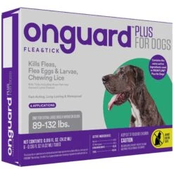 Onguard Plus Flea & Tick Spot Treatment For Dogs, 89-132 Lbs