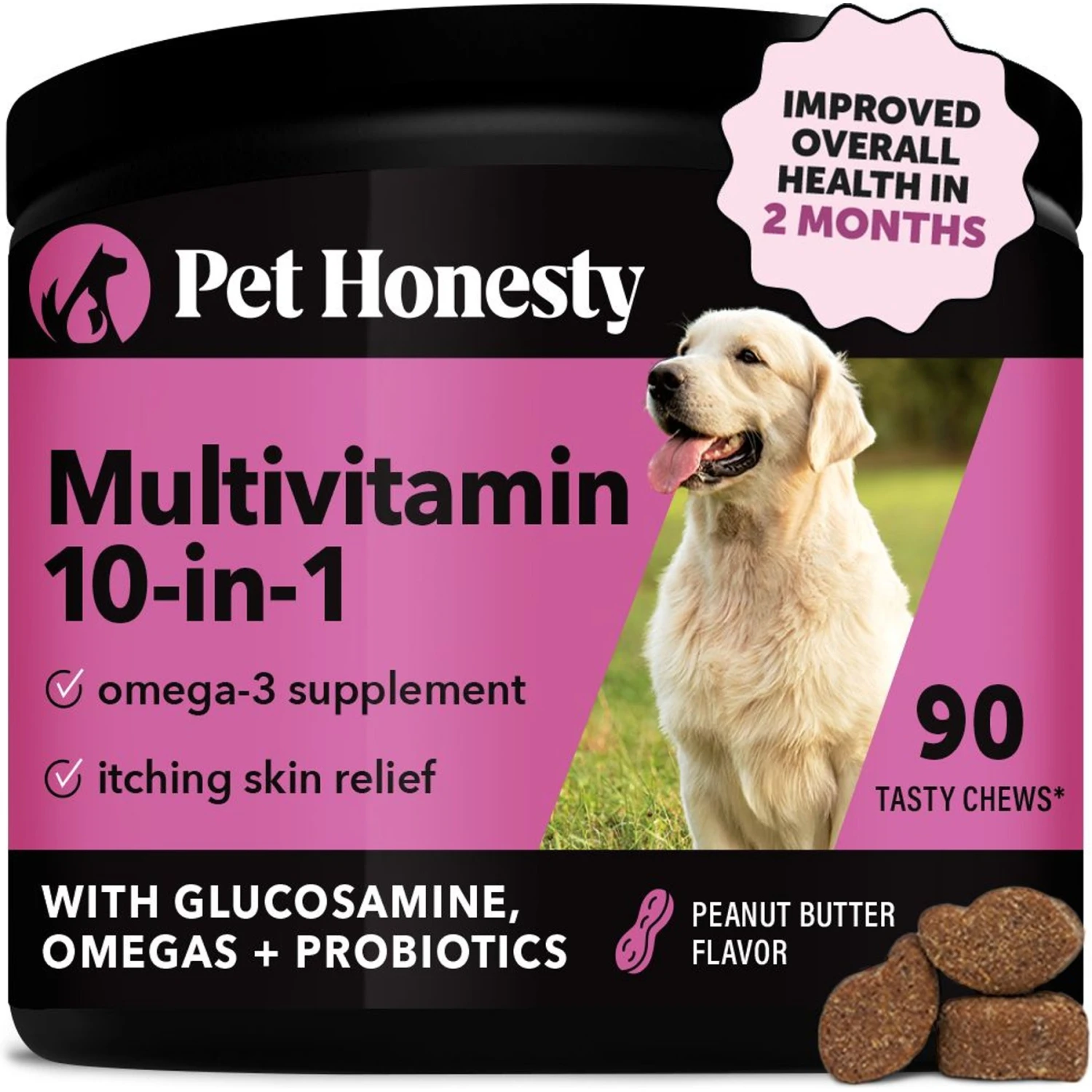 PetHonesty Multivitamin 10-in-1 Peanut Butter Flavored Soft Chews Multivitamin For Dogs 1 PetHonesty Multivitamin 10-in-1 Peanut Butter Flavored Soft Chews Multivitamin For Dogs