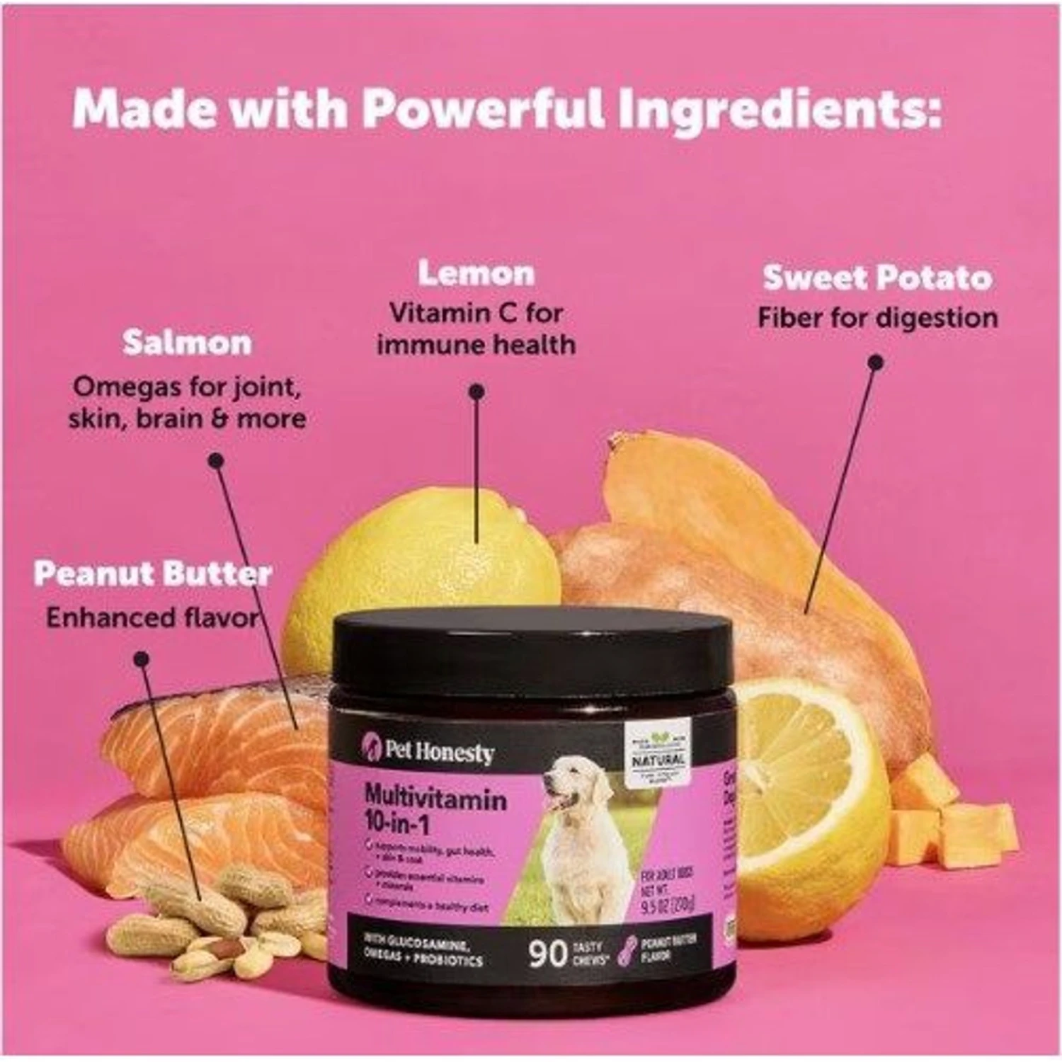 PetHonesty Multivitamin 10-in-1 Peanut Butter Flavored Soft Chews Multivitamin For Dogs 4 PetHonesty Multivitamin 10-in-1 Peanut Butter Flavored Soft Chews Multivitamin For Dogs - Image 4