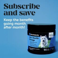 PetHonesty Skin Health Omega Salmon Flavored Soft Chews Skin & Coat Supplement For Dogs, 90 Count -Pet Wellness 223370 PT7. AC SS1800 V1669947266