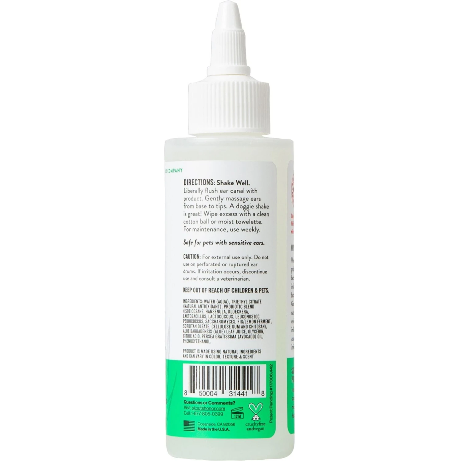 Skout's Honor Probiotic Dog Ear Cleaner, 4-oz Bottle 2 Skout's Honor Probiotic Dog Ear Cleaner, 4-oz Bottle - Image 2