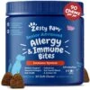 Zesty Paws Advanced Allergy & Immune Bites Salmon Flavored Soft Chews Allergies, Immune, & Skin Support Supplement For Senior Dogs