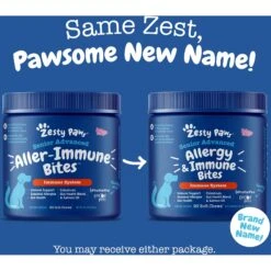 Zesty Paws Advanced Allergy & Immune Bites Salmon Flavored Soft Chews Allergies, Immune, & Skin Support Supplement For Senior Dogs -Pet Wellness 224444 PT2. AC SS1800 V1699634594