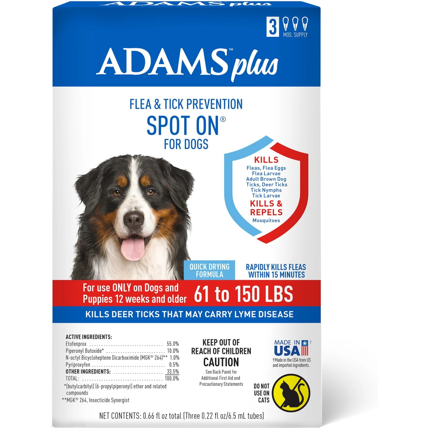 Adams® Adams Flea & Tick Spot Treatment For Dogs, 61-150 Lbs 1 Adams® Adams Flea & Tick Spot Treatment For Dogs, 61-150 Lbs