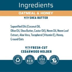 Wondercide Oatmeal & Honey Shea Butter Dog & Cat Shampoo Bar, 4-oz Bar -Pet Wellness 226621 PT7. AC SS1800 V1587564957
