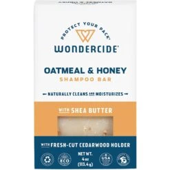 Wondercide Oatmeal & Honey Shea Butter Dog & Cat Shampoo Bar, 4-oz Bar