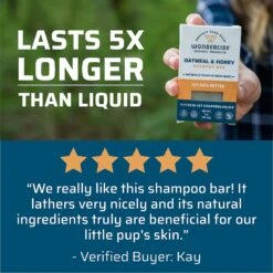 Wondercide Oatmeal & Honey Shea Butter Dog & Cat Shampoo Bar, 4-oz Bar -Pet Wellness 226621 pt4. AC SS1800 V1584645977