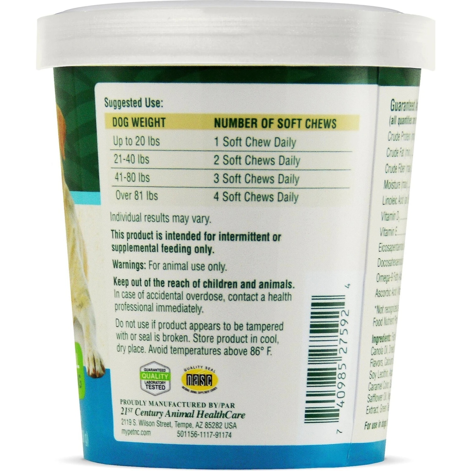 PetNC Natural Care Skin & Coat Soft Chews Dog Supplement, 60 Count 2 PetNC Natural Care Skin & Coat Soft Chews Dog Supplement, 60 Count - Image 2