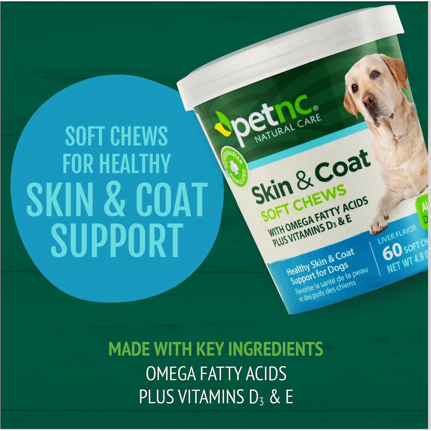 PetNC Natural Care Skin & Coat Soft Chews Dog Supplement, 60 Count 6 PetNC Natural Care Skin & Coat Soft Chews Dog Supplement, 60 Count - Image 6