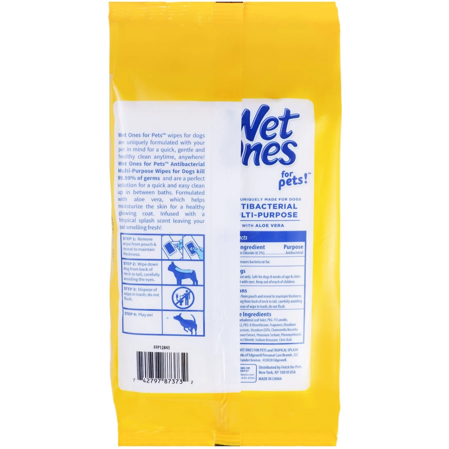 Wet Ones Anti Bacterial Multi-Purpose Tropical Splash Scent Dog Wipes 2 Wet Ones Anti Bacterial Multi-Purpose Tropical Splash Scent Dog Wipes - Image 2