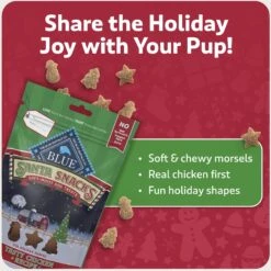 Blue Buffalo Santa Snacks Tasty Chicken Recipe Soft-Moist Dog Treats, 4.5-oz Bag -Pet Wellness 230643 PT3. AC SS1800 V1695054202