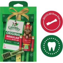 Greenies Original Regular Holiday Dental Dog Treats, 6 Count -Pet Wellness 231258 PT2. AC SS1800 V1593791177