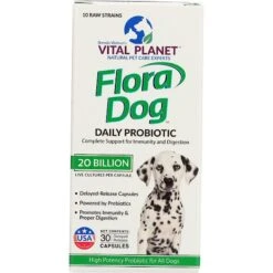 Vital Planet Flora Dog Daily Probiotic Chicken Flavor Veggie Capsule Dog Supplement