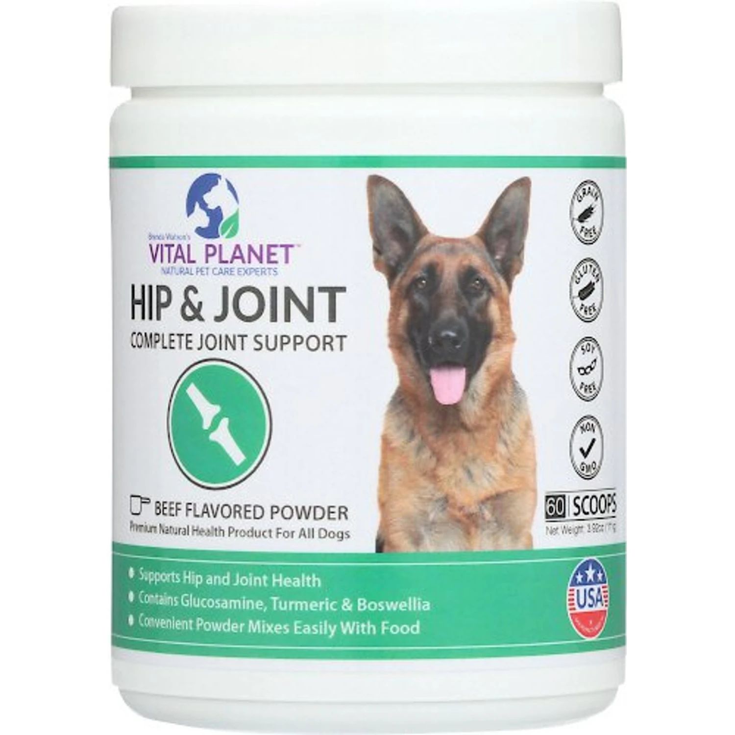 Vital Planet Hip & Joint Beef Flavor Powder Dog Supplement 1 Vital Planet Hip & Joint Beef Flavor Powder Dog Supplement