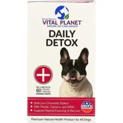 Vital Planet Daily Detox Chicken Flavor Chewable Tablet Liver Supplement For Dogs