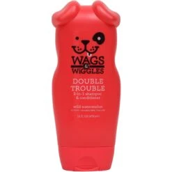 Wags & Wiggles Double Trouble Watermelon 2-in-1 Dog Shampoo & Conditioner, 16-oz Bottle