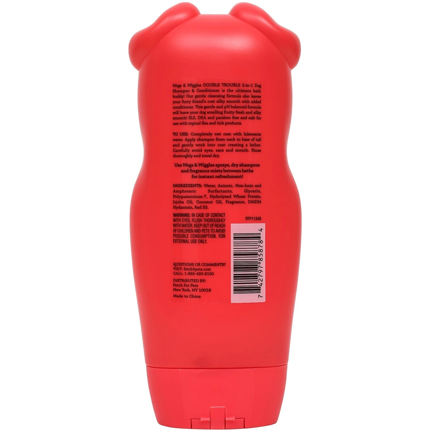 Wags & Wiggles Double Trouble Watermelon 2-in-1 Dog Shampoo & Conditioner, 16-oz Bottle 2 Wags & Wiggles Double Trouble Watermelon 2-in-1 Dog Shampoo & Conditioner, 16-oz Bottle - Image 2