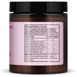 Bark And Whiskers Heart Health Dog & Cat Supplement, 3.17-oz Jar 9 Bark And Whiskers Heart Health Dog & Cat Supplement, 3.17-oz Jar -Pet Wellness 233993 PT4. AC SS1800 V1692633406