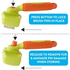 Rinse Ace Self-Cleaning Retractable Bristle Pet Brush 12 Rinse Ace Self-Cleaning Retractable Bristle Pet Brush -Pet Wellness 237730 PT3. AC SS1800 V1591636030