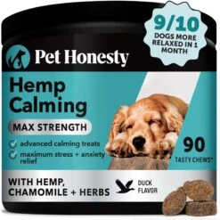 PetHonesty Hemp Calming Max Strength Duck Flavored Soft Chews Calming Supplement For Dogs