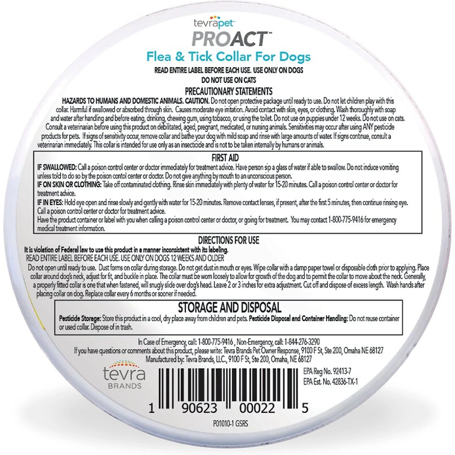 TevraPet ProAct 6 Month Flea & Tick Collar For Dogs 2 TevraPet ProAct 6 Month Flea & Tick Collar For Dogs - Image 2