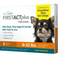 TevraPet FirstAct Plus Flea & Tick Treatment For Dogs, 6 - 22lbs