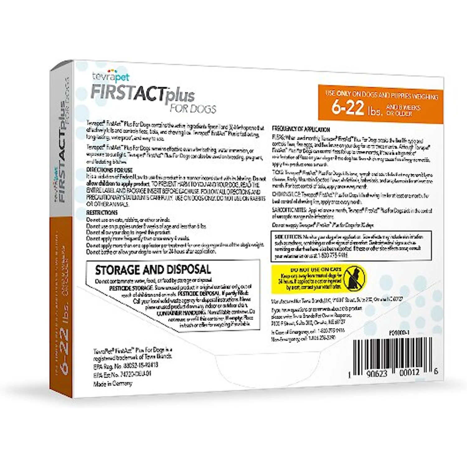 TevraPet FirstAct Plus Flea & Tick Treatment For Dogs, 6 - 22lbs 2 TevraPet FirstAct Plus Flea & Tick Treatment For Dogs, 6 - 22lbs - Image 2