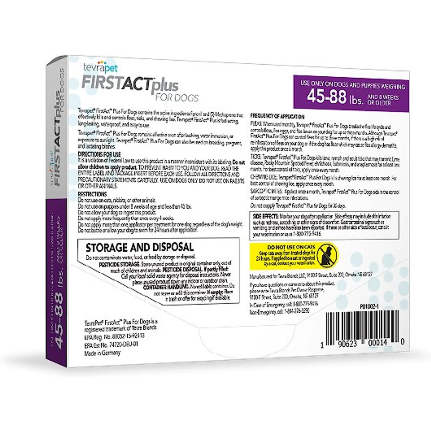 TevraPet FirstAct Plus Flea & Tick Spot Treatment For Dogs, 45 - 88 Lbs 2 TevraPet FirstAct Plus Flea & Tick Spot Treatment For Dogs, 45 - 88 Lbs - Image 2