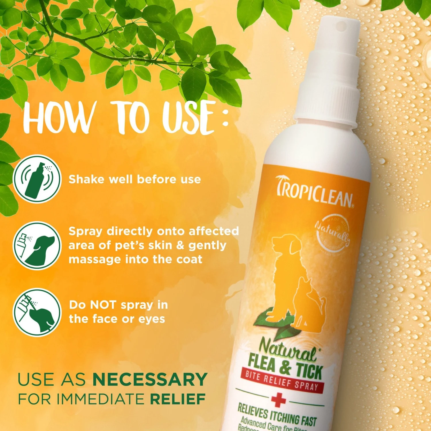 TropiClean Natural Flea & Tick Bite Relief Dog Spray, 8-oz Bottle 5 TropiClean Natural Flea & Tick Bite Relief Dog Spray, 8-oz Bottle - Image 5