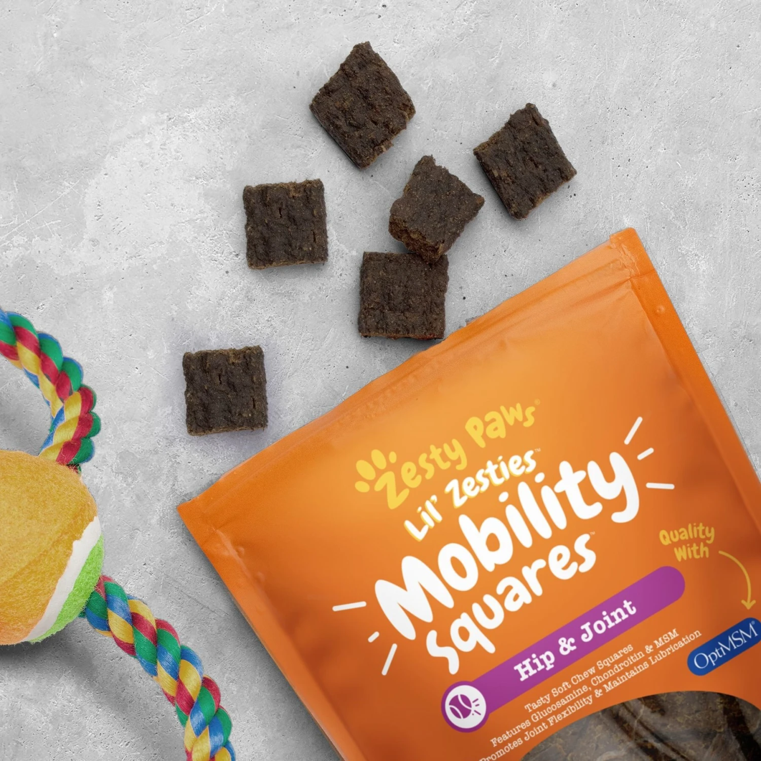 Zesty Paws Lil' Zesties Mobility Squares Chicken Flavored Soft Chews Glucosamine Hip & Joint Supplement For Dogs 6 Zesty Paws Lil' Zesties Mobility Squares Chicken Flavored Soft Chews Glucosamine Hip & Joint Supplement For Dogs - Image 6