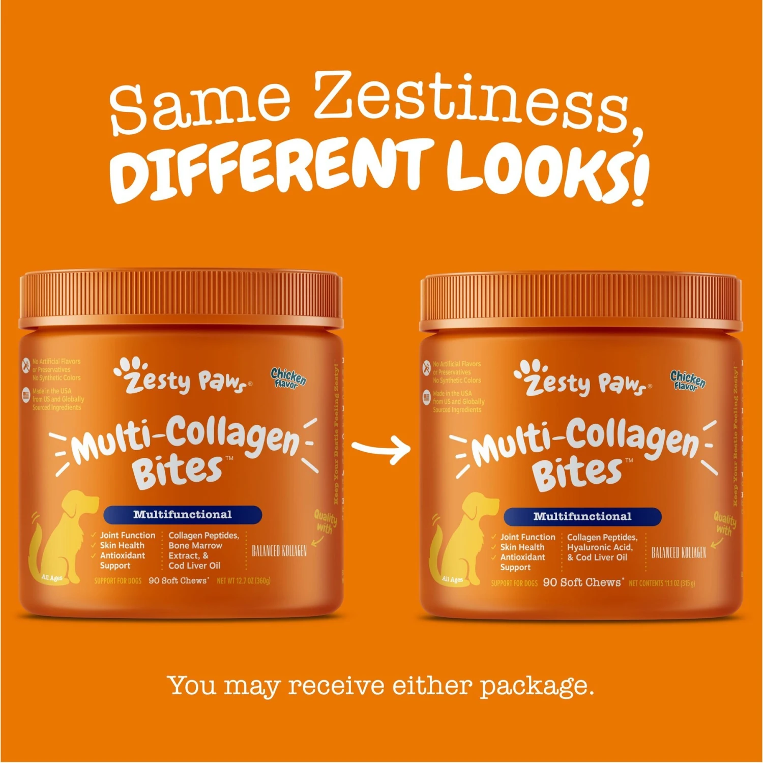 Zesty Paws Multi-Collagen Bites Chicken Flavored Soft Chews Multivitamin For Dogs 4 Zesty Paws Multi-Collagen Bites Chicken Flavored Soft Chews Multivitamin For Dogs - Image 4