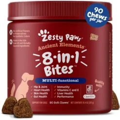Zesty Paws Ancient Elements 8-in-1 Bites Bison Flavored Soft Chews Multivitamin For Dogs