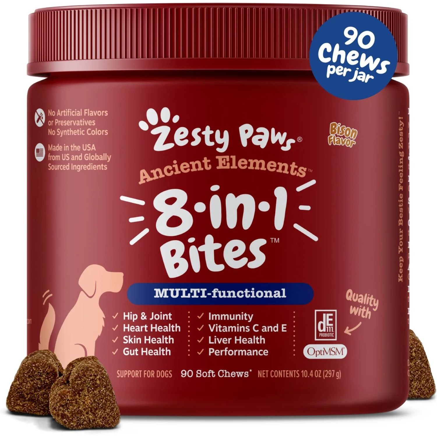Zesty Paws Ancient Elements 8-in-1 Bites Bison Flavored Soft Chews Multivitamin For Dogs 1 Zesty Paws Ancient Elements 8-in-1 Bites Bison Flavored Soft Chews Multivitamin For Dogs