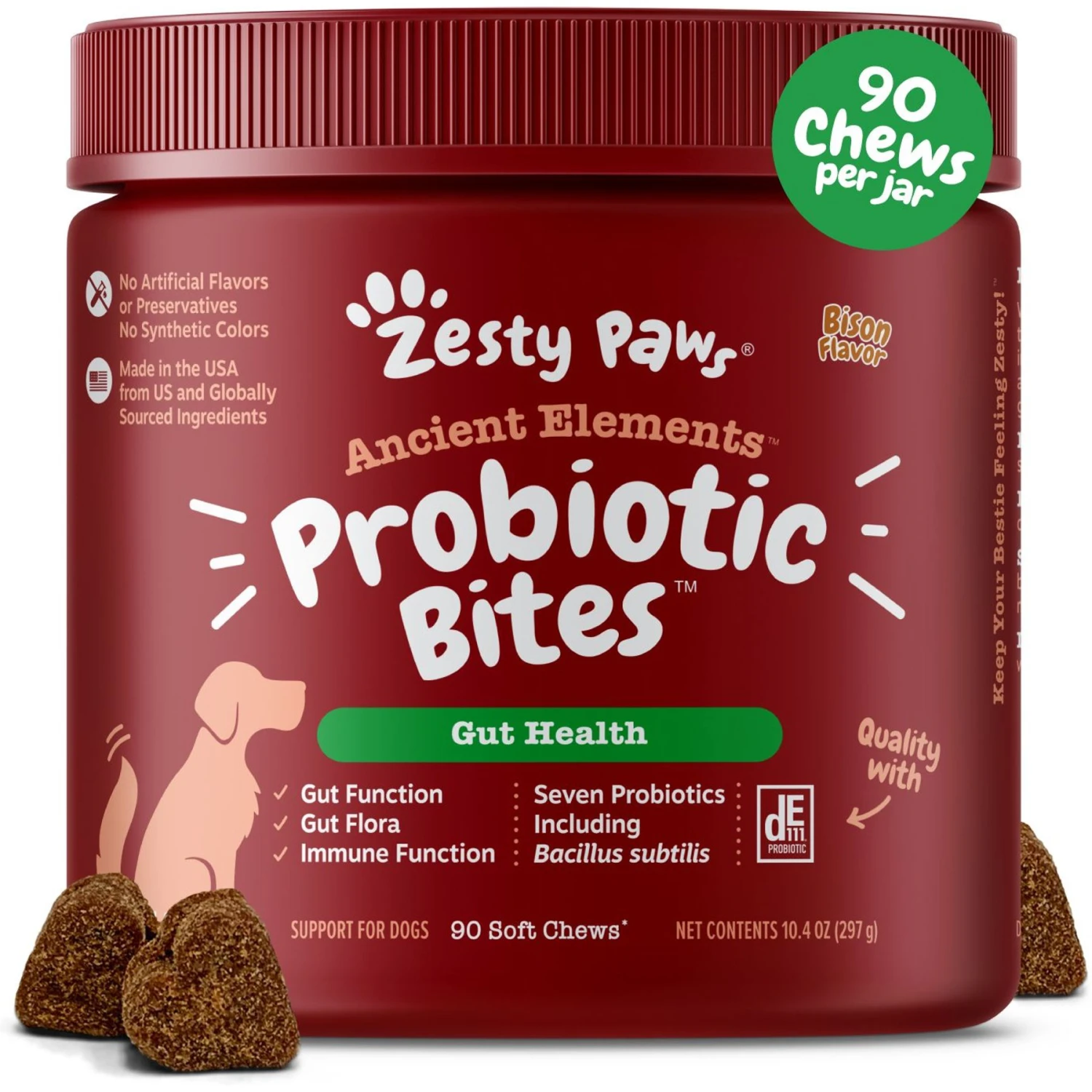 Zesty Paws Ancient Elements Probiotic Bites Bison Flavored Soft Chews Digestive Supplement For Dogs 1 Zesty Paws Ancient Elements Probiotic Bites Bison Flavored Soft Chews Digestive Supplement For Dogs